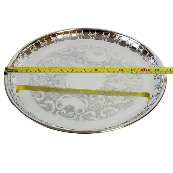 Birks Primrose Plated Serving Tray – 13.5" – Vintage w/ Original Box - Picture 7 of 11